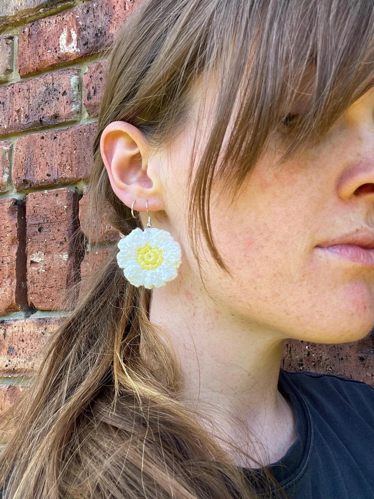 Crochet Daisy Earrings