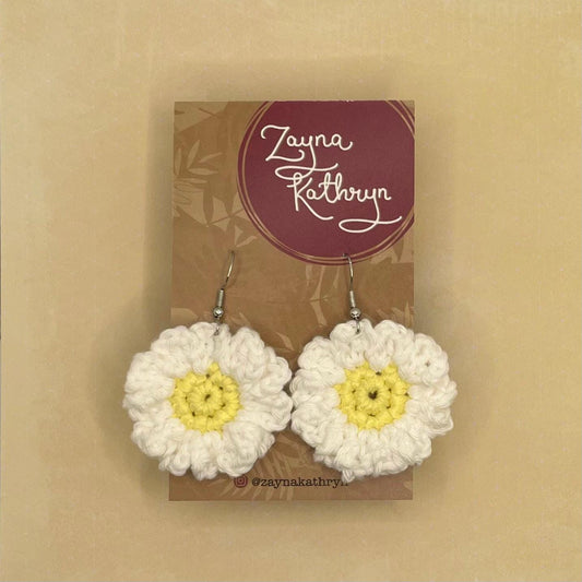 Crochet Daisy Earrings